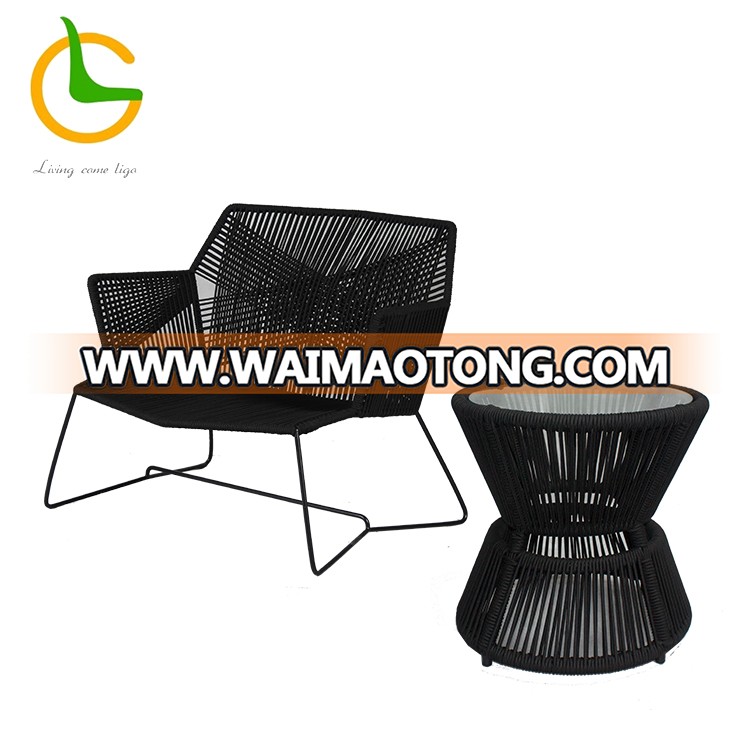 LIGO black rope woven garden outdoor furniture